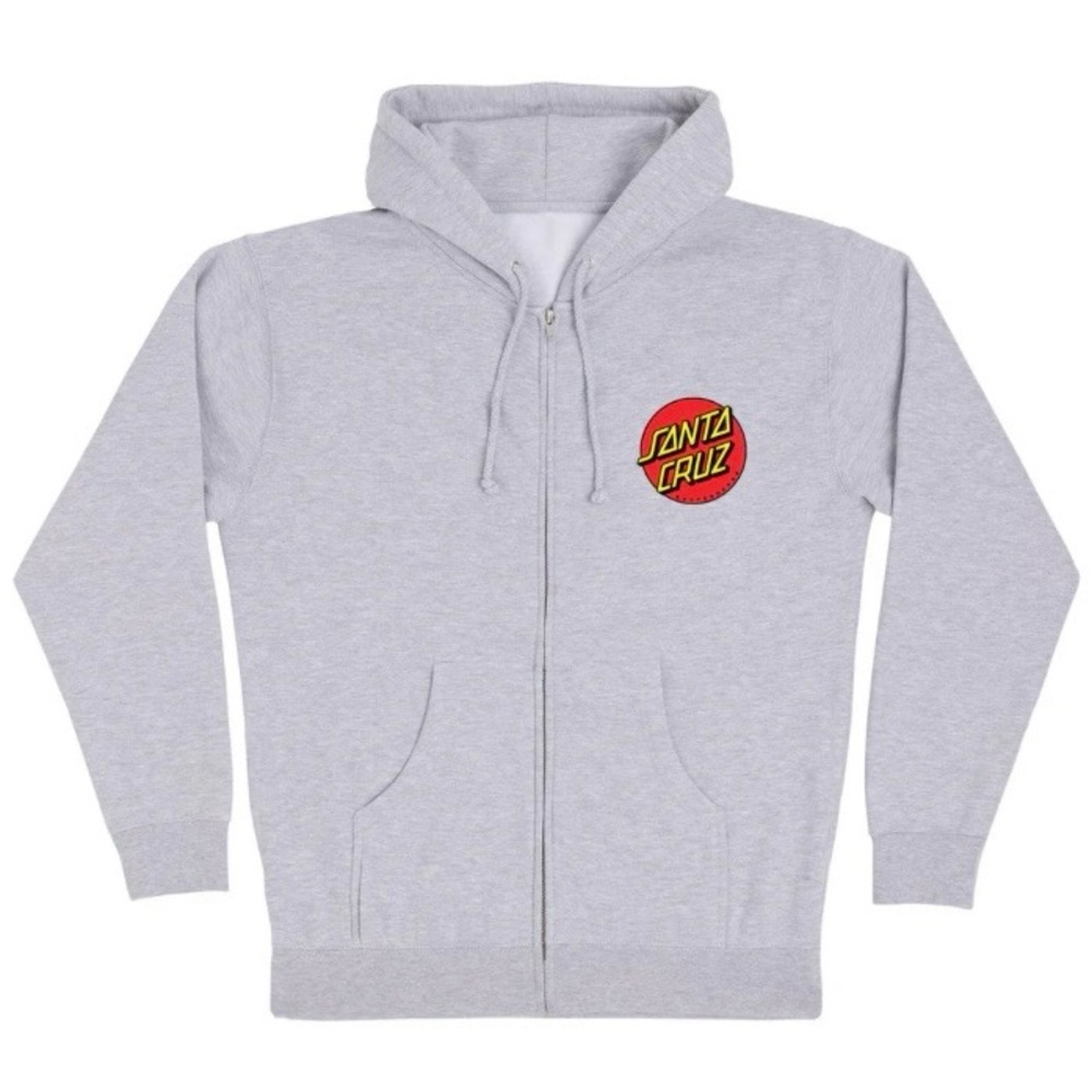 Santa Cruz Zip-Up Hoodie in Heather Gray